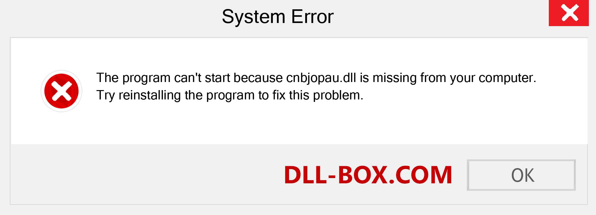  cnbjopau.dll file is missing?. Download for Windows 7, 8, 10 - Fix  cnbjopau dll Missing Error on Windows, photos, images
