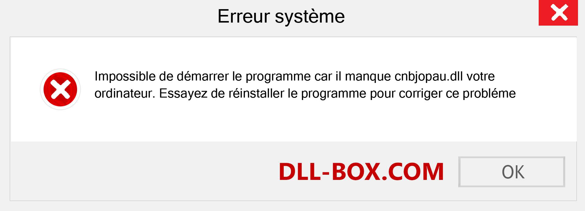 Le fichier cnbjopau.dll est manquant ?. Télécharger pour Windows 7, 8, 10 - Correction de l'erreur manquante cnbjopau dll sur Windows, photos, images